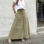 Women's elegant high-waist A-line skirt from Plush Fashion Hub, shown in a stylish, flowing design perfect for casual or formal wear.