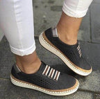 Large size casual canvas shoes for women, European and American style loafers from Plush Fashion Hub, shown in a natural pose.