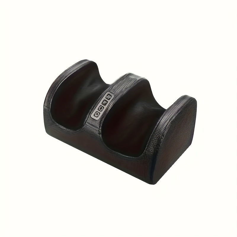 Trendy Attic Store01 Nuvrek Foot Massager for circulation, relaxation, and heat therapy, showing the device on a user's feet.