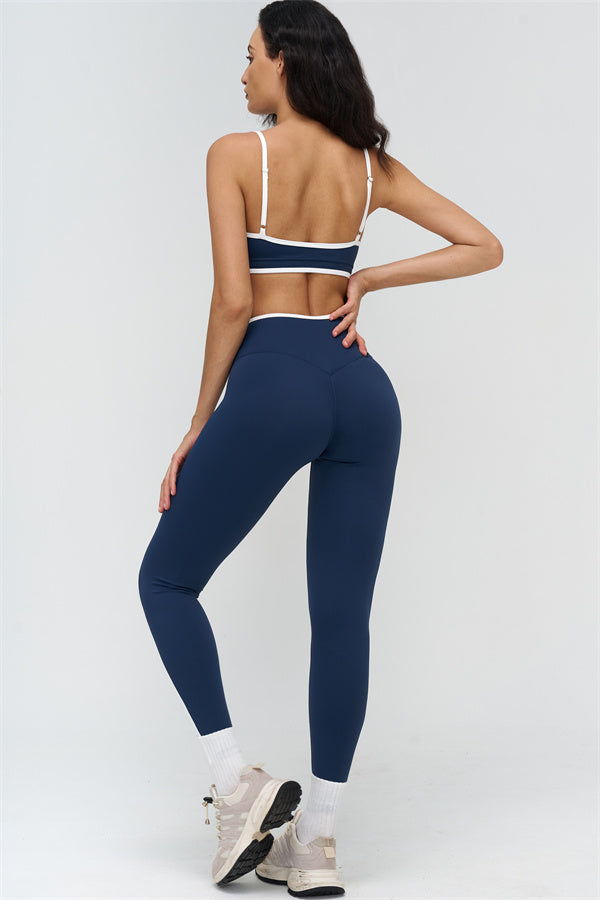 Fitglutes Activewear sports bra and leggings 2-piece set with contrasting design, suitable for gym and workout activities.