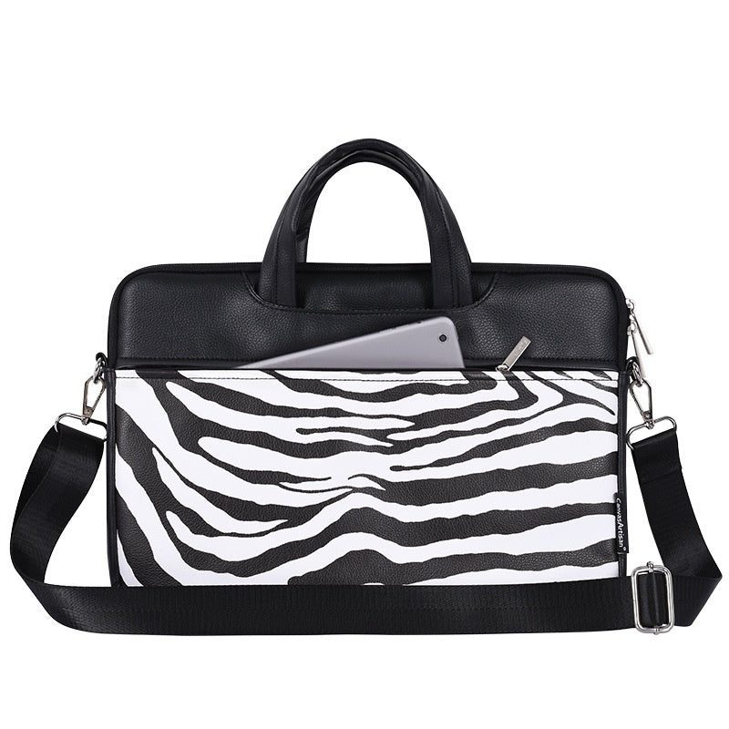 Plush Fashion Hub laptop bag and briefcase with a sleek protective case, featuring a padded design for laptop safety.