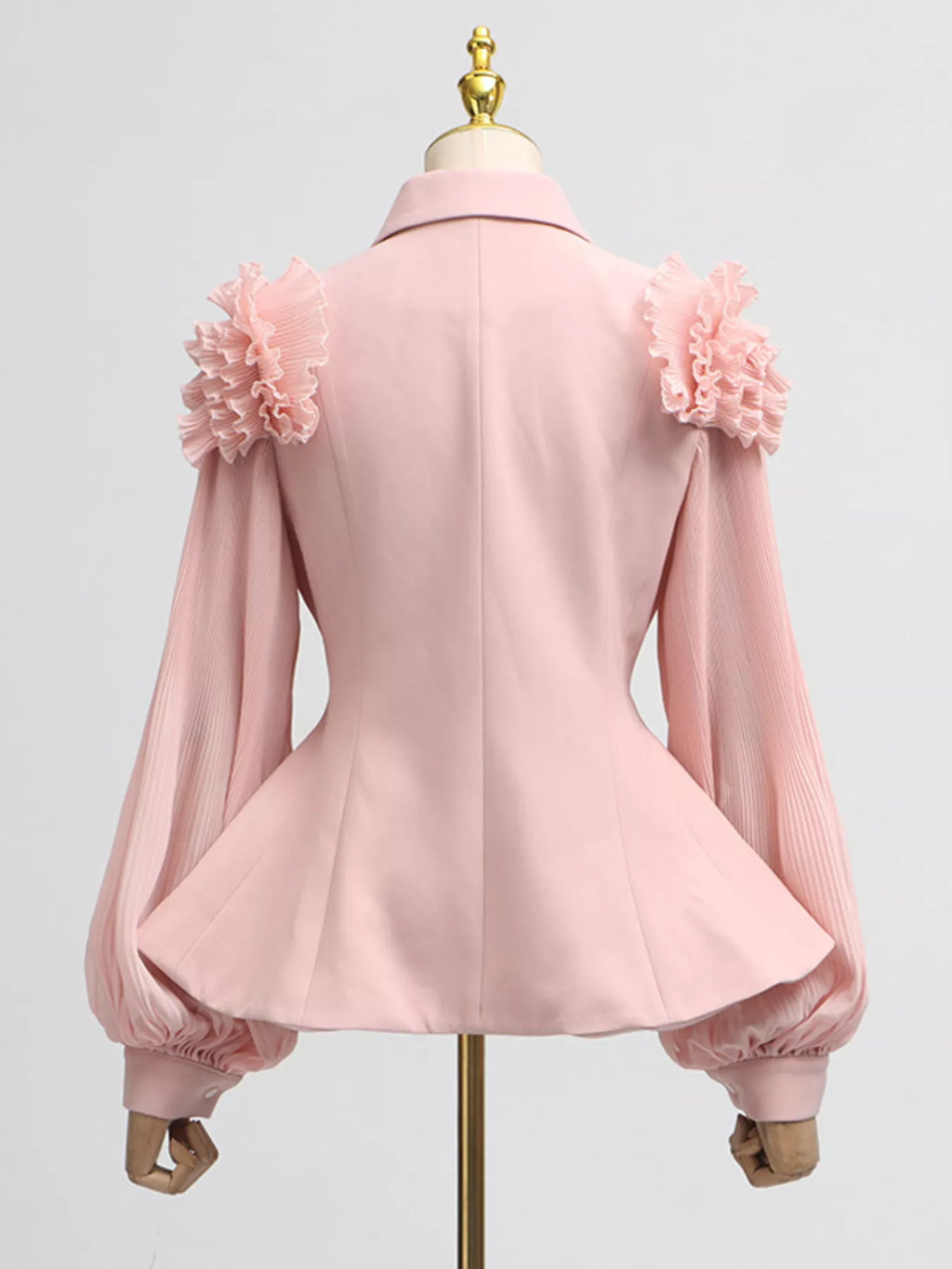 Shopimist frill lapel collar top and pleated skirt set, featuring a stylish, coordinated outfit with feminine details and modern design.