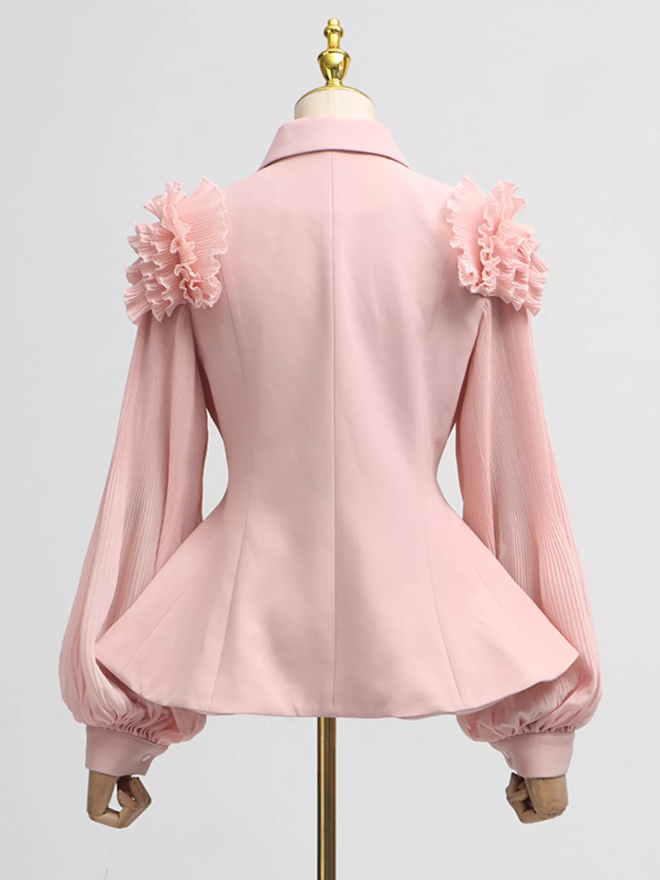 Shopimist frill lapel collar top and pleated skirt set, featuring a stylish, coordinated outfit with feminine details and modern design.