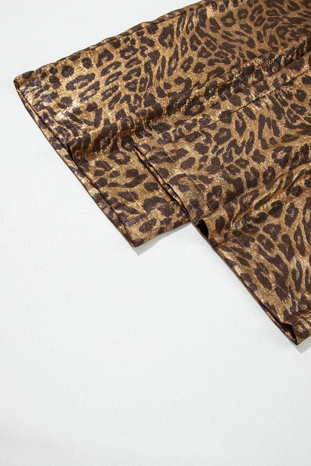 Multicolour leopard print Western style wide-leg full-length pants with vibrant pattern and relaxed fit.
