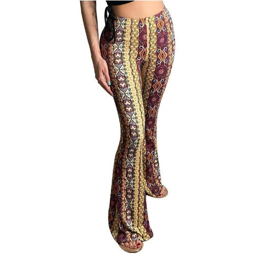 High elastic slim print trousers for women by Plush Fashion Hub, showcasing fitted, stylish tight pants with a trendy print design.