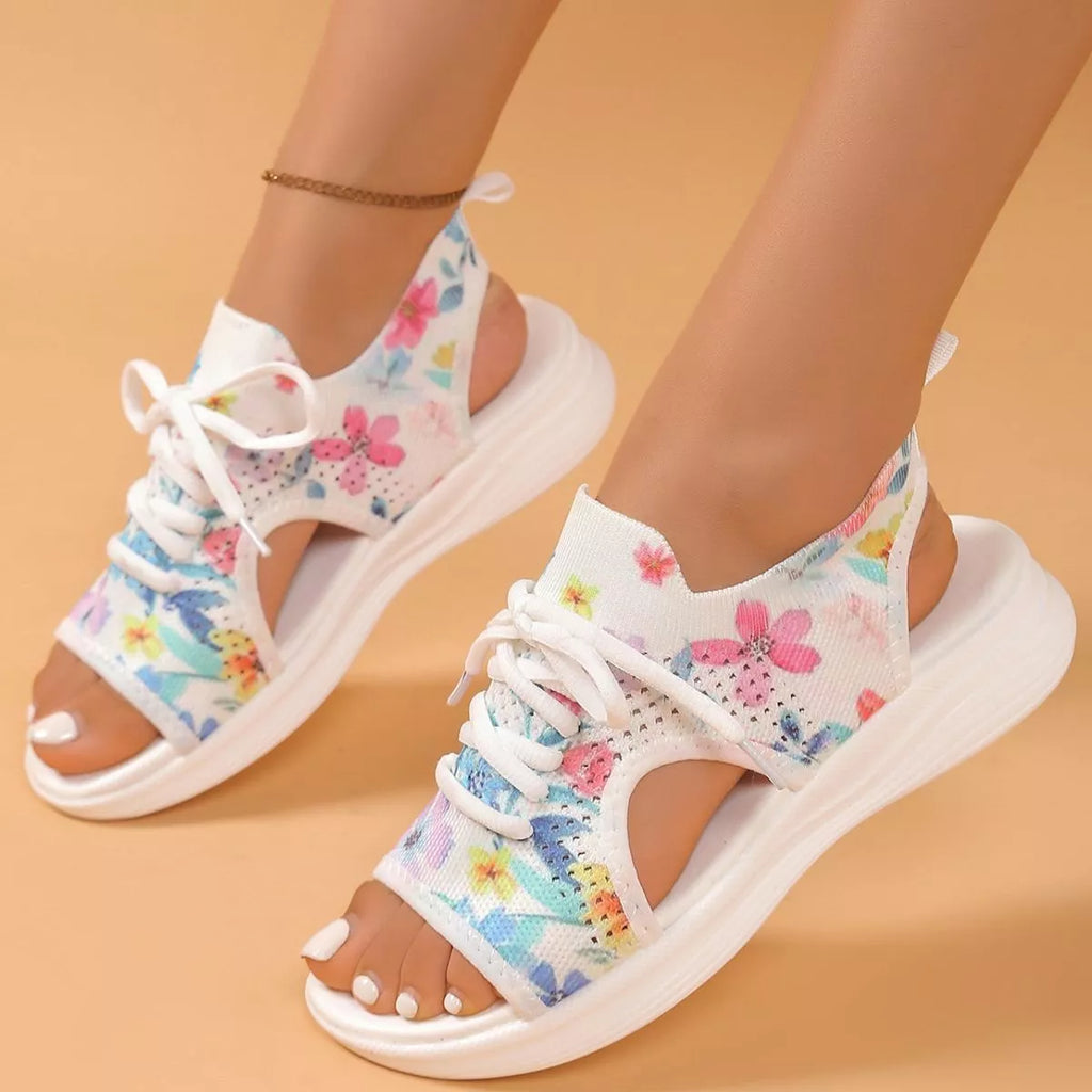 Colorful tie-dye breathable mesh sandals by Shopimist with open-toe design and cushioned sole for comfortable summer wear.