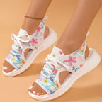 Colorful tie-dye breathable mesh sandals by Shopimist with open-toe design and cushioned sole for comfortable summer wear.
