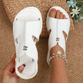 Shopimist open toe flats sandals with sleek design, featuring a comfortable slip-on style and neutral color for versatile wear.