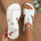 Shopimist open toe flats sandals with sleek design, featuring a comfortable slip-on style and neutral color for versatile wear.