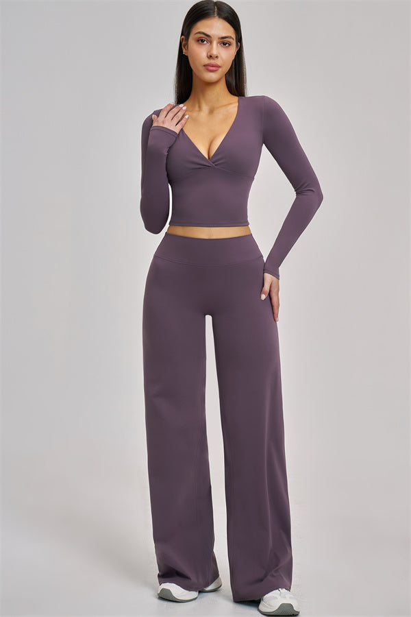 Fitglutes Activewear long sleeve crop top, stylish gymwear with a fitted design, perfect for workout or casual wear.