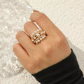 Pearl 18K gold-plated open ring with a single pearl accent, elegant jewelry piece by Shopimist.