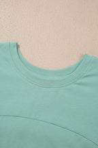 Pink Rosalie color cropped lounge set by Threaded Pear, featuring comfortable matching pant set for casual wear.