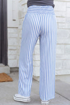 Light beige Brooke waist loose summer pants from Threaded Pear, featuring a relaxed fit and wide-leg style.
