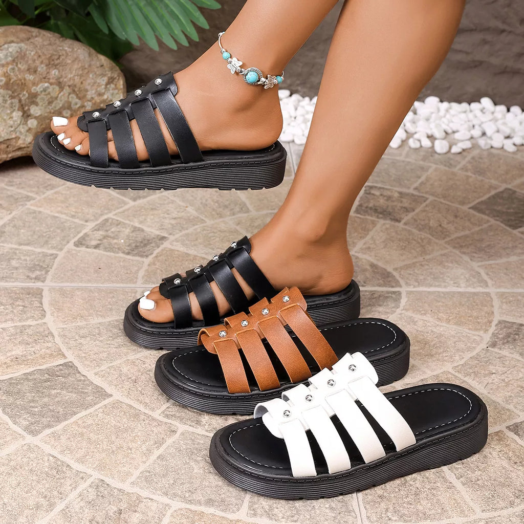 Open toe platform sandals by Shopimist featuring chunky heels and stylish straps, perfect for summer footwear.