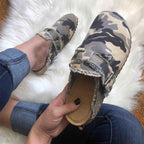 Leopard print baotou slip-on shoes with half-support by Plush Fashion Hub, featuring a stylish design and comfortable fit.