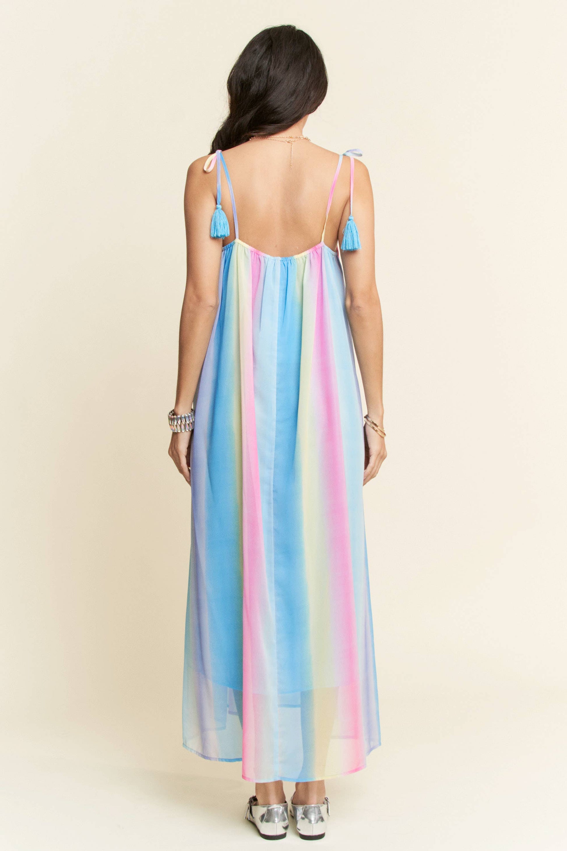 Ombré Rainbow Pastel Maxi with Tassles Pretty Little Patriot