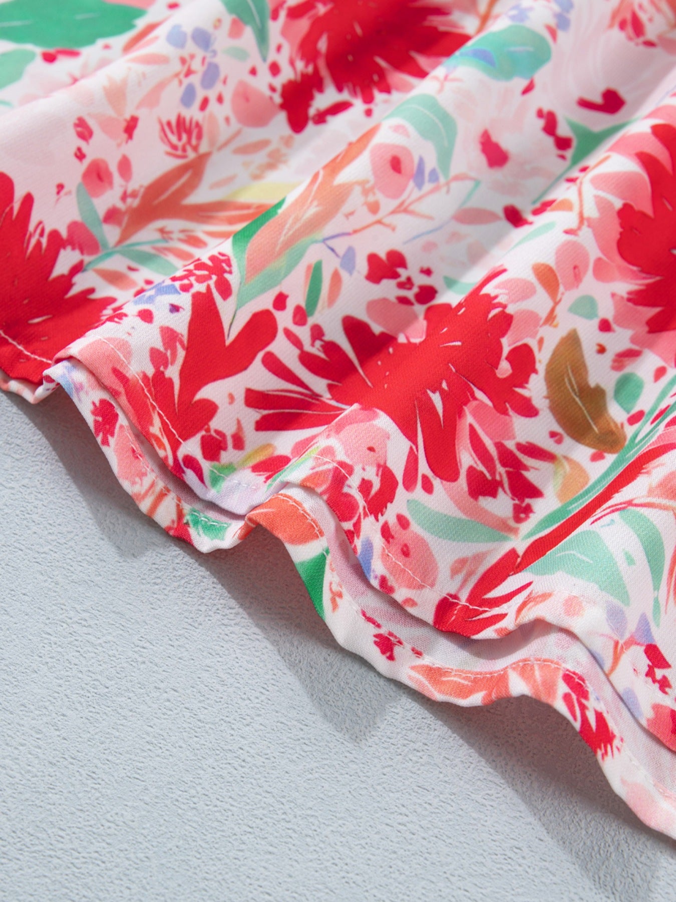 Lightweight floral print tie-shoulder midi dress with pockets, perfect for summer, from Trendsi.