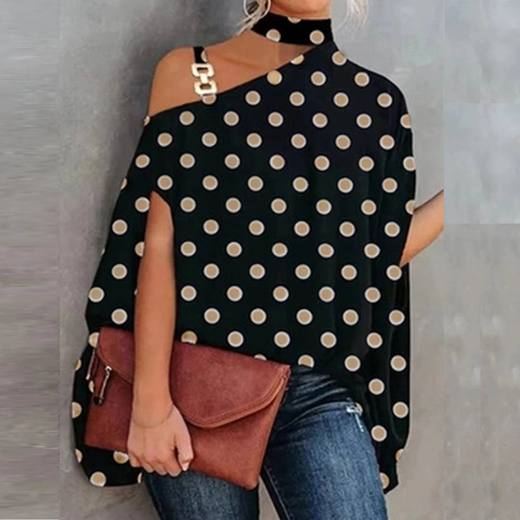 Women's V-neck printed off-shoulder vest top by Plush Fashion Hub, featuring six colorful prints, casual style, available in S to XXL.