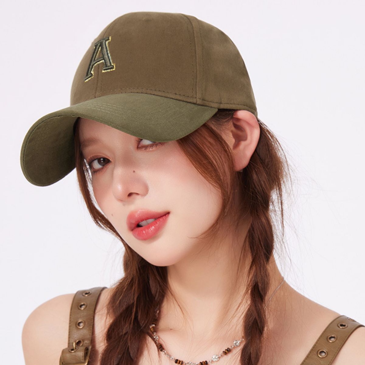Cotton baseball cap by Trendsi featuring embroidered letter A, adjustable streetwear hat with casual style and comfortable fit.