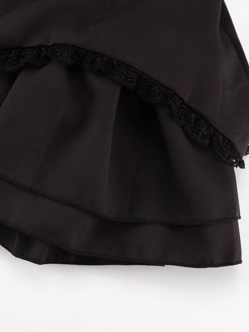 Shopimist tie-shoulder ruffled mini dress with feminine design and lightweight fabric, perfect for summer or casual occasions.