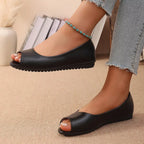 Shopimist peep toe flats sandals featuring a stylish open toe design and comfortable slip-on style for casual wear.