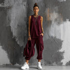 Women's sleeveless tank top and cropped ankle pants set by Plush Fashion Hub, featuring a stylish, coordinated two-piece outfit.