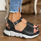Leopard print platform Roman sandals by Plush Fashion Hub featuring casual style and open-toe design.