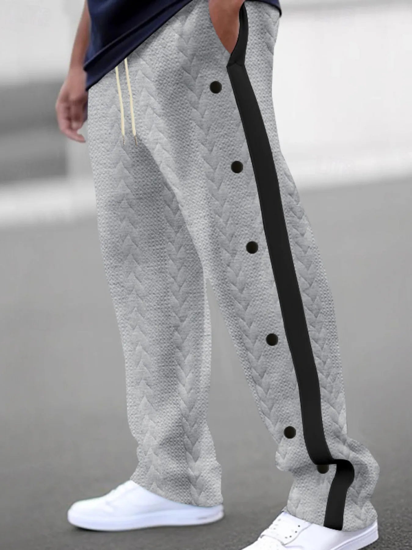 Plus size men's textured drawstring pants by Shopimist, featuring a comfortable fit and stylish design.