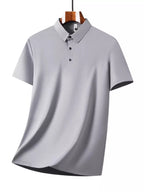 Men's plus size short sleeve top and pants set with button details, stylish casual outfit by Shopimist.