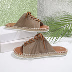 Open toe lace-up sandals by Shopimist featuring strappy design and ankle ties, perfect for warm weather and casual outfits.