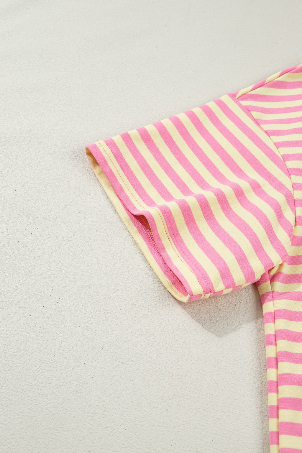 Plus size Lilliana Stripe Boxy loungewear set by Threaded Pear, featuring a comfortable striped top and matching bottoms.
