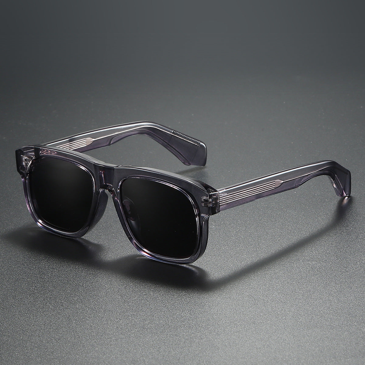Unisex acetate-style polarized fashion sunglasses with luxury look, featuring sleek frames and tinted lenses.