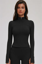 Kinetic Zip Jacket, cross-back sports bra, and leggings set by Fitglutes Activewear, designed for workout and gym wear.