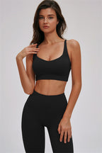 Fitglutes Activewear Kinetic Cross Back Sports Bra and Leggings 2-piece set, gymwear with stylish cross-back sports bra and matching leggings