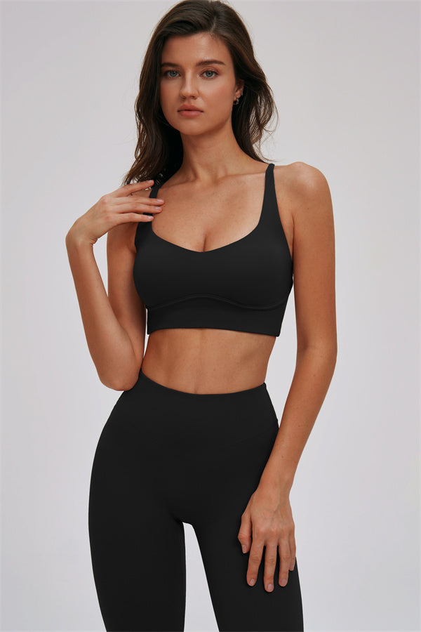 Fitglutes Activewear Kinetic Cross Back Sports Bra and Leggings 2-piece set, gymwear with stylish cross-back sports bra and matching leggings