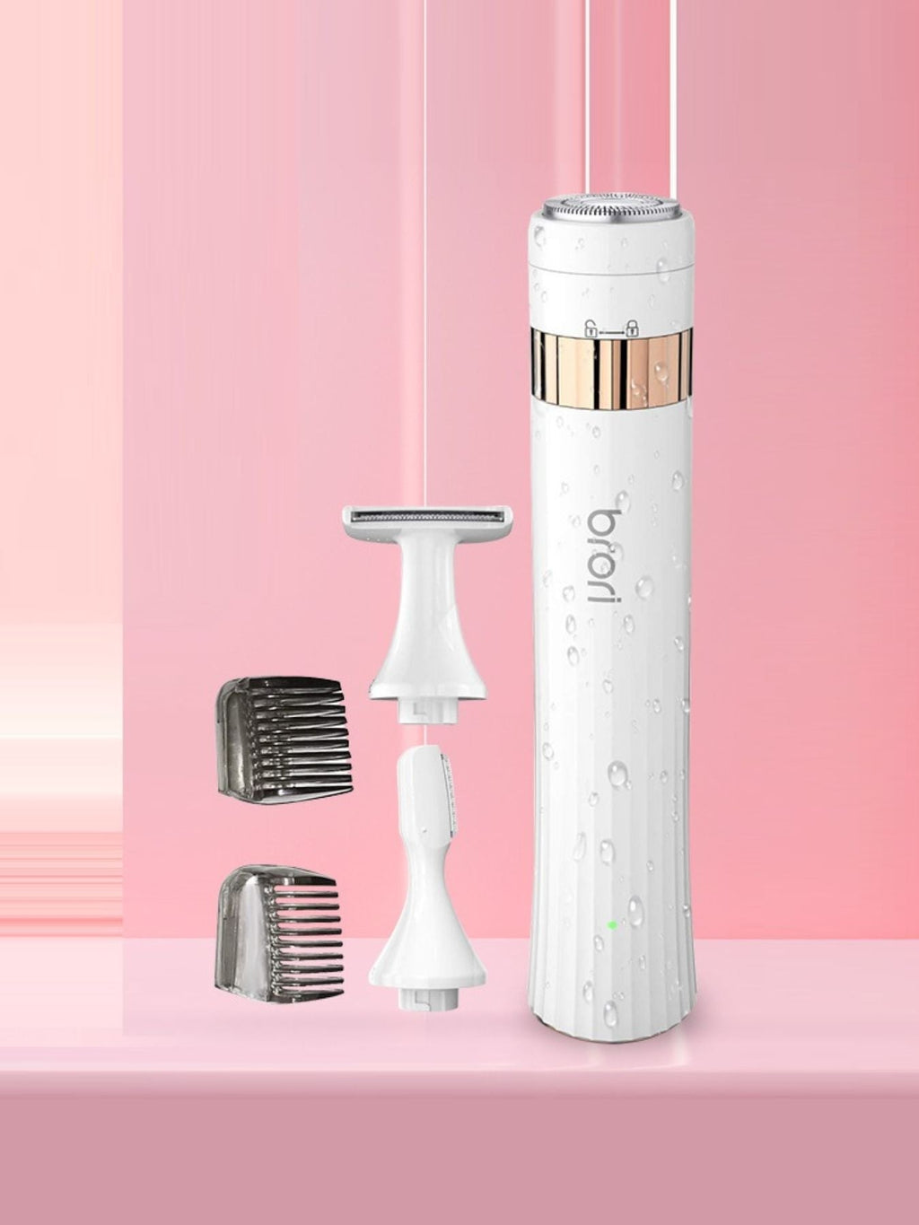 Electric painless hair removal epilator kit with three multi-functional beauty tools for smooth skin.