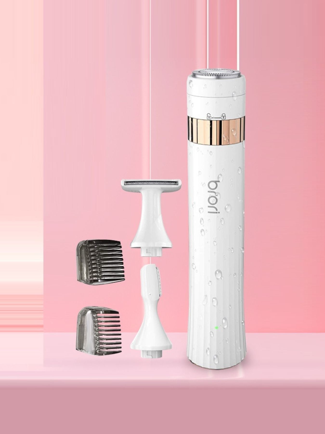Electric painless hair removal epilator kit with three multi-functional beauty tools for smooth skin.