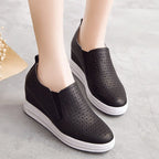 Elevated slip-on women's shoes with thick soles by Plush Fashion Hub, featuring a stylish and comfortable design.
