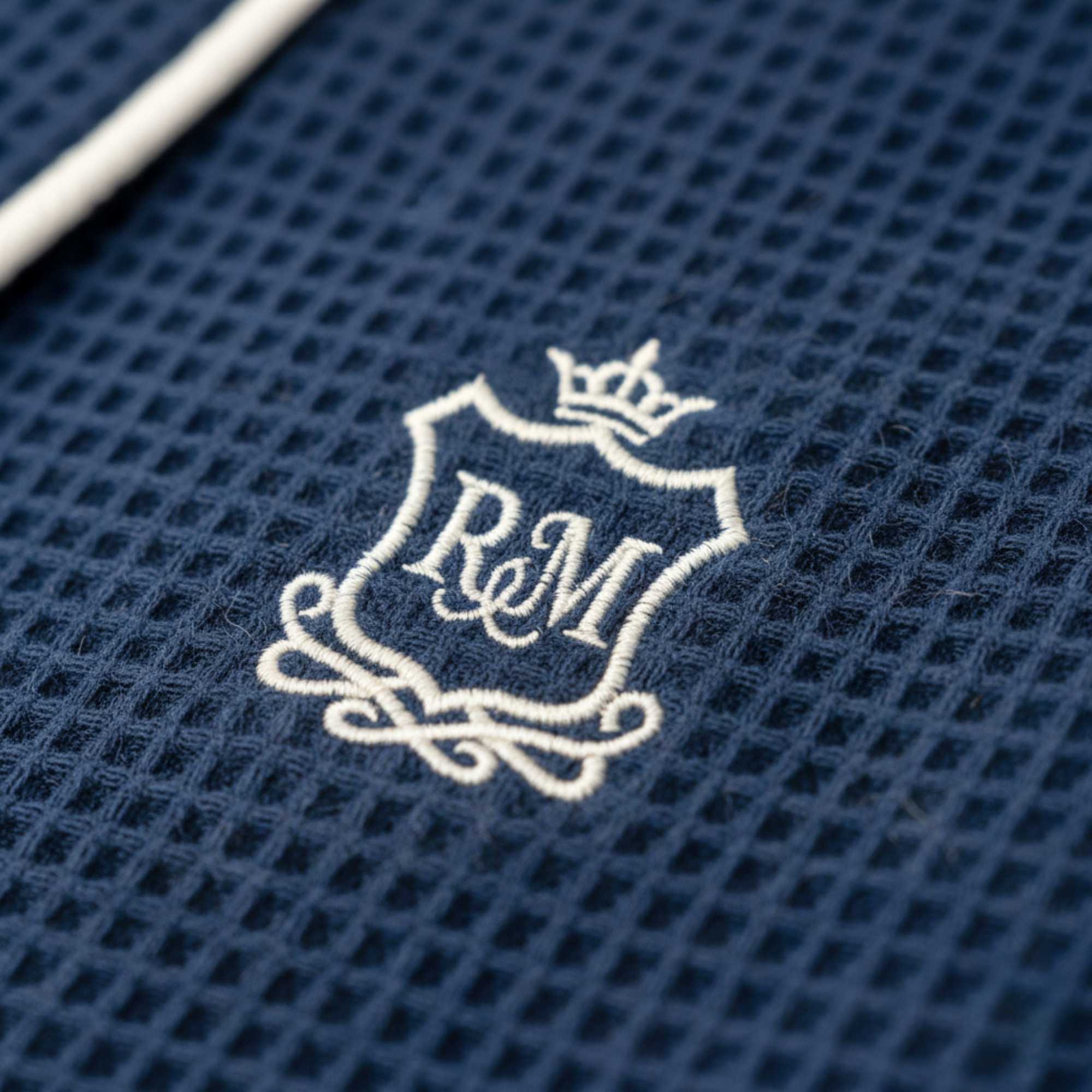 Premium Waffle Piping Robe for Men - Plush Fashion Hub