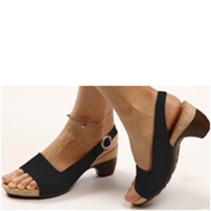 Large size women's wedge heel casual shoes by Plush Fashion Hub, suitable for spring and summer, featuring a stylish and comfortable design.