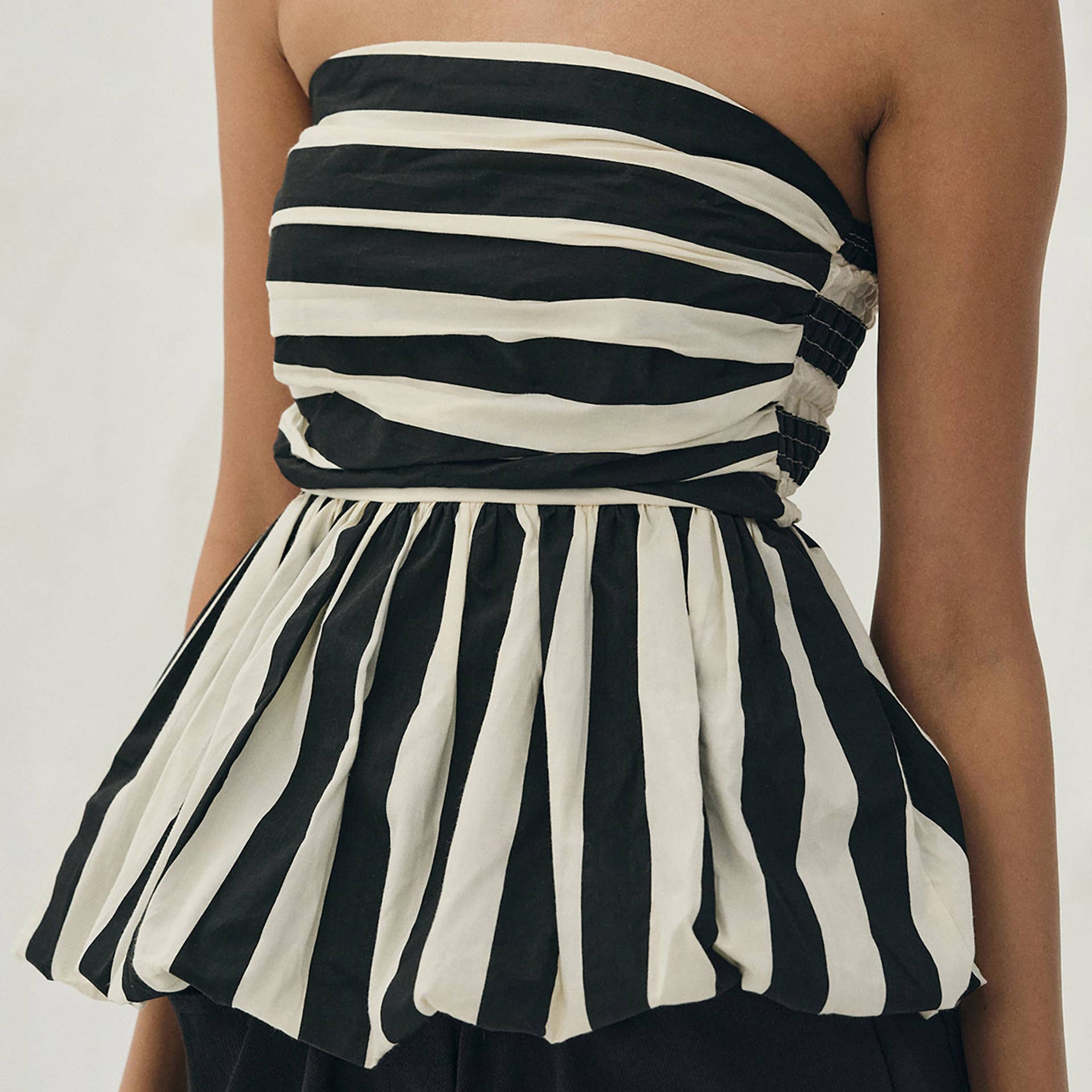 Black & White Striped Bubble Tube Top Pretty Little Patriot