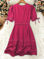Lace detail V-neck mini dress by Shopimist, featuring delicate lace accents and a fitted sleeveless silhouette.