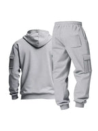 Men's plus size full zip hoodie and cargo pants set by Shopimist, featuring a comfortable fit and casual style.