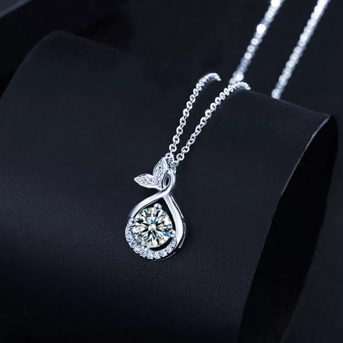 Simply Love 1 Carat Moissanite Pendant Necklace featuring a sparkling gemstone on a delicate chain.