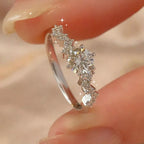 Sterling silver moissanite ring with 2 carats of sparkling stones, featuring a elegant design from Shopimist.