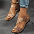 Open toe wedge sandals by Shopimist featuring a stylish design with a comfortable cork heel and ankle strap.