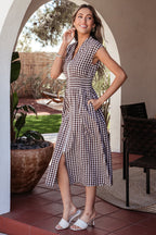 Threaded Pear Sarahi Flare Sleeveless Maxi Dress featuring a flowing silhouette and vibrant pattern, perfect for summer occasions.