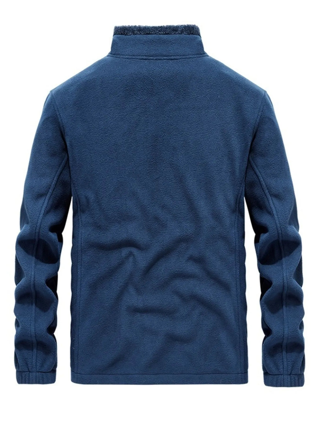 Men's Zip Up Long Sleeve Jacket by Shopimist, shown in black with a front zipper and casual fit, suitable for outdoor wear.