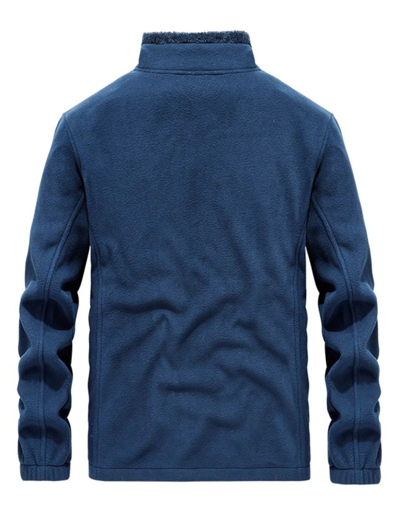 Men's Zip Up Long Sleeve Jacket by Shopimist, shown in black with a front zipper and casual fit, suitable for outdoor wear.