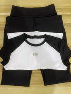Contrast short sleeve tee and pants set by Shopimist, featuring a casual design with a comfortable fit and stylish color contrast.